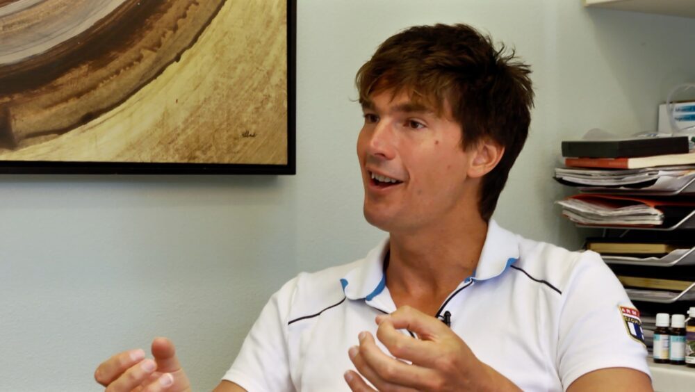 health pioneer harry massey co-founder of NES and co-producer of 'the living matrix' movie during a when interview with david roy in solvang california
